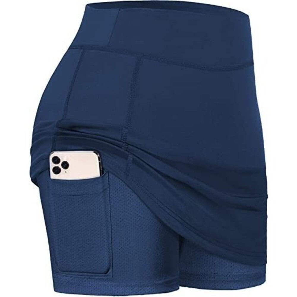 BLEVONH Women's Size 2XL Navy Tennis Golf Skirt Skort W/ Cell Phone Pocket